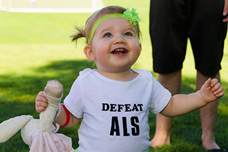 baby with defeat ALS shirt