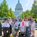 Group of advocates in front of U.S. capitol