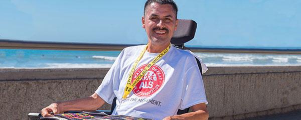 Man with ALS at the beach