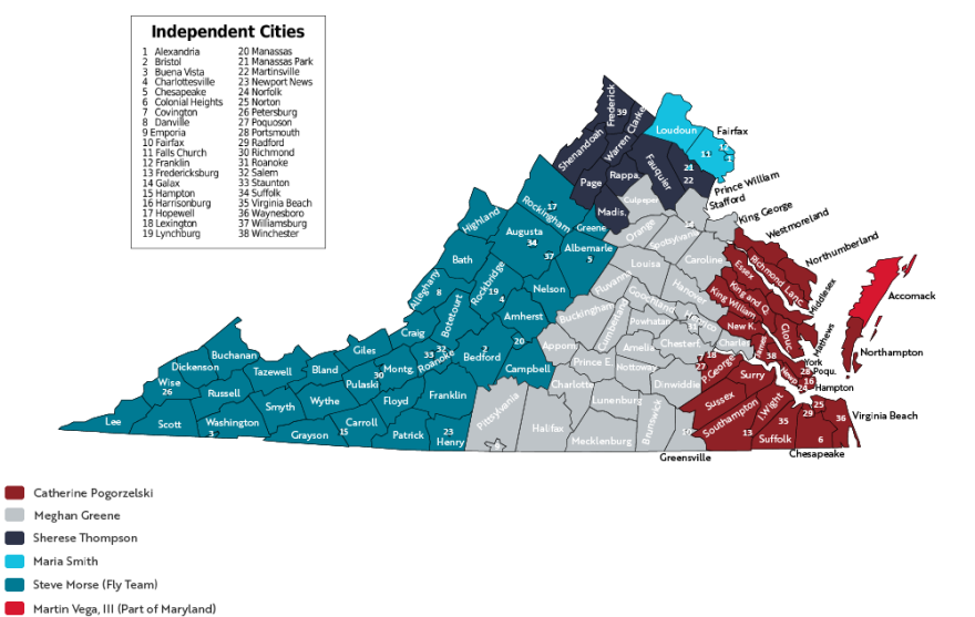 Virginia Map Chart