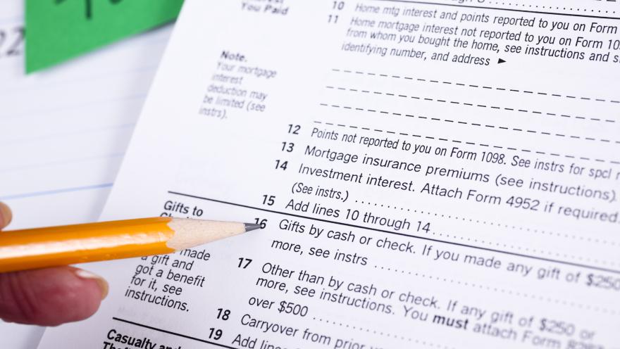 Income Taxes: Itemized deductions page tax forms. Gifts to Charity