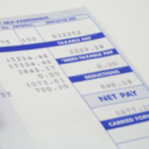 photo of a pay stub